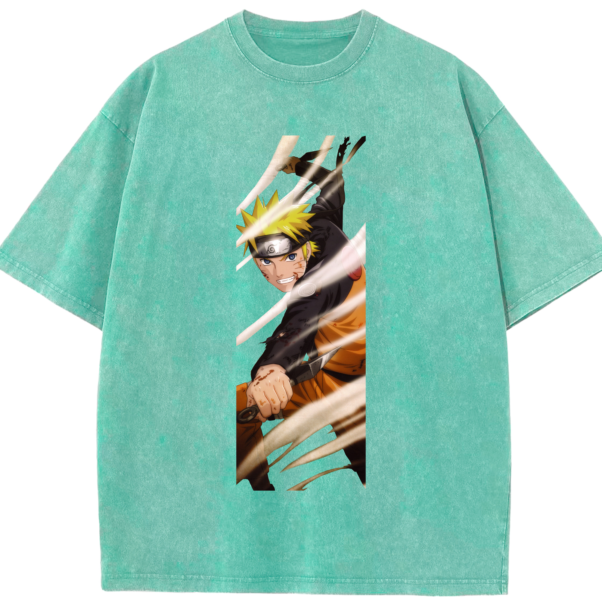 （画像用） NARUTO -ナルト- うずまき ナルト Uzumaki Naruto 綿100% ヴィンテージ風 半袖Tシャツ（フロントプリント）